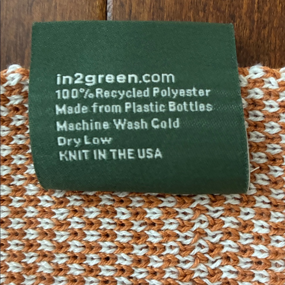In2Green Woven Blanket Graphic Botanical Print EUC Eco Luxury Recycled Like New - Picture 5 of 5